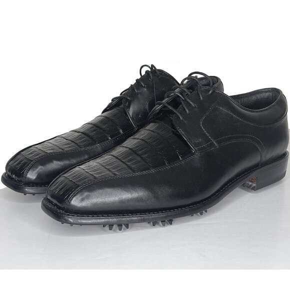 NEW $550 Justin Boots Golf Shoes!  Black  Handcrafted Alligator & Leather Dressy